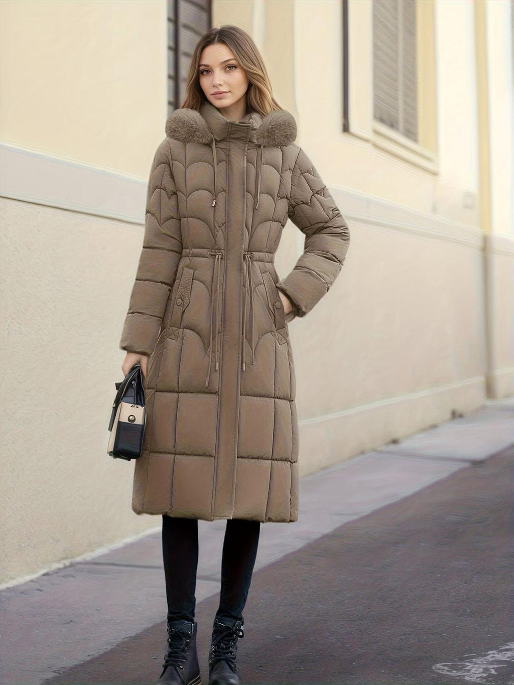 Women's Long Cotton-Padded Coat teemdrop