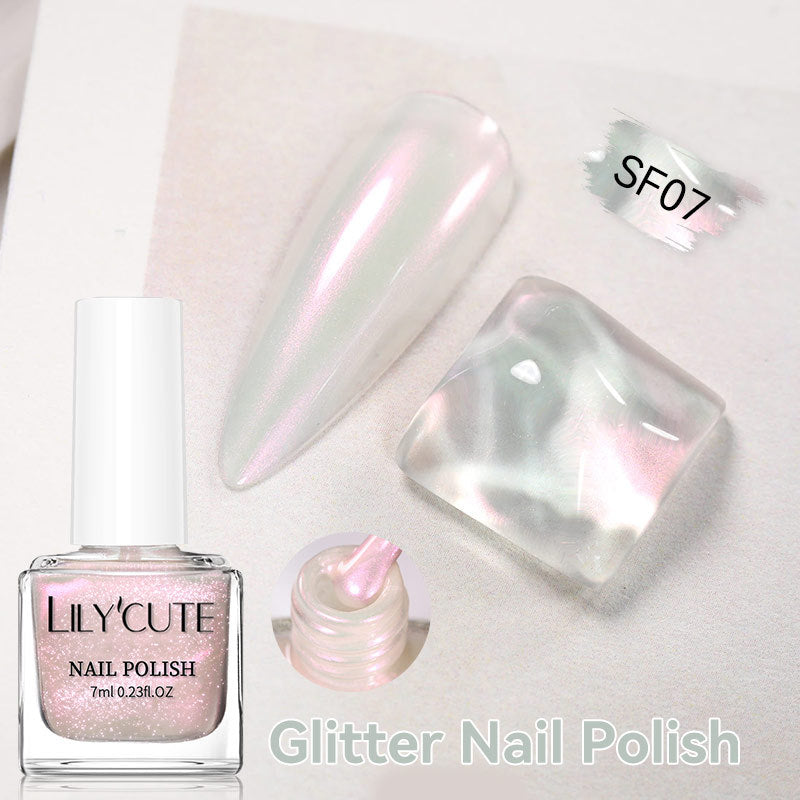 Quick-Dry Metallic High-Color Nail Polish Set 7ml Low Odor Nail Art Lacquer teemdrop