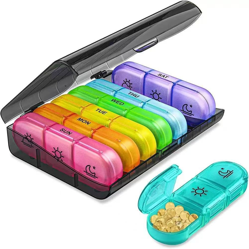 21-piece portable rainbow classification medicine box