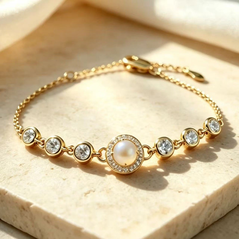 Women's S925 Silver Birthstone Bracelet with Natural Gemstones Gold Plated