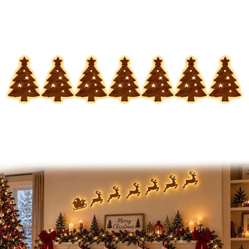 Christmas light-up wall silhouettes