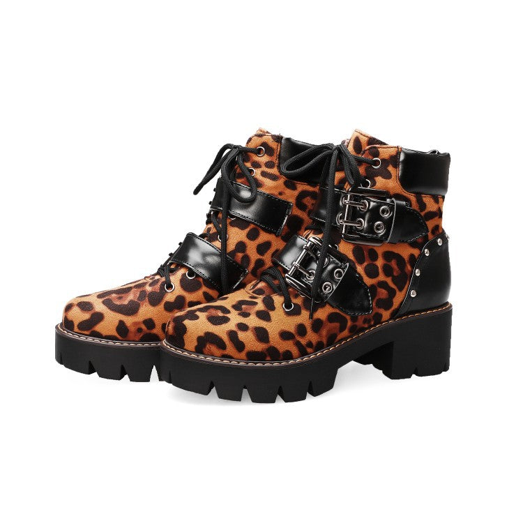 Womens Suede Lace Up Ankle Boots