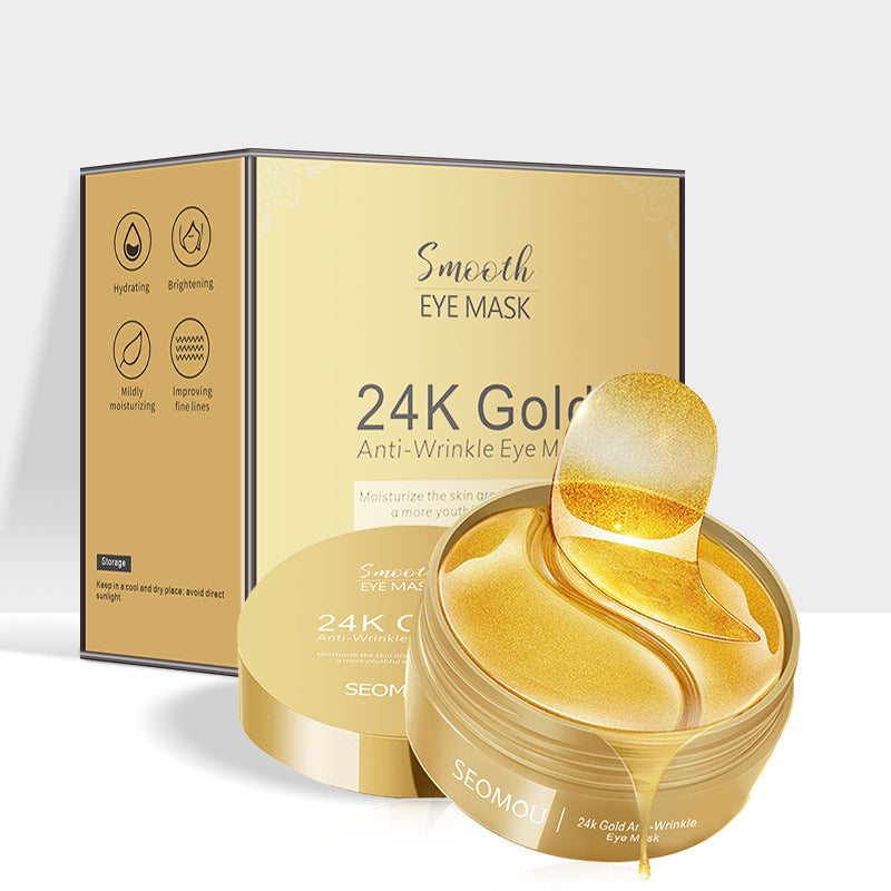 Gold eye mask for dark circles and hydration