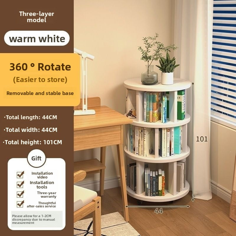 360-Degree Rotating Multi-Tier Bookshelf