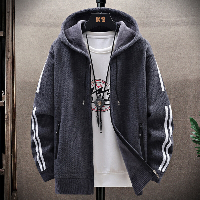 Sweater knit cardigan coat
