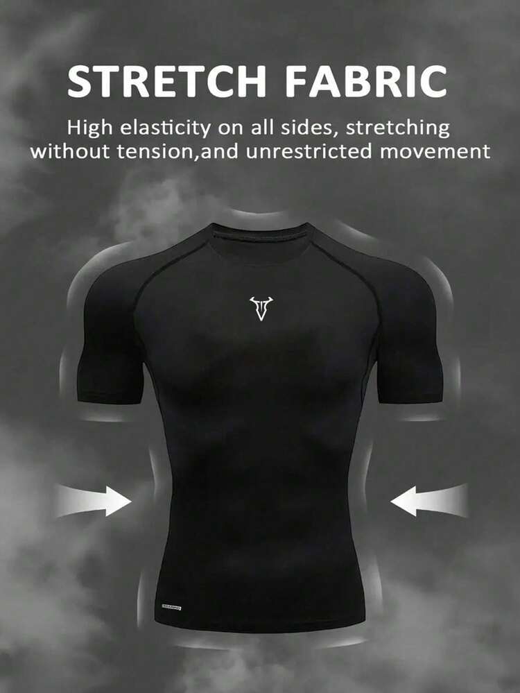 Men's Compression 2D Printed Quick Dry Fitness T-Shirt teemdrop