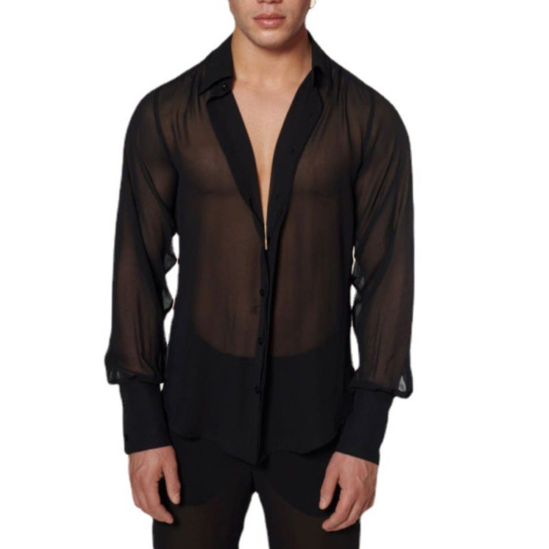 Men's Mesh See-Through Shirt