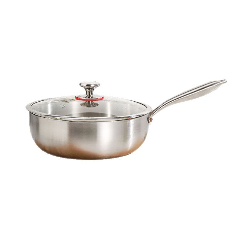 Thickened 304 Stainless Steel Deepened Flat-Bottomed Wok