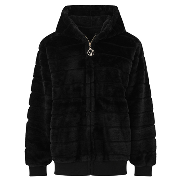 Women's Plush Stand Collar Zip Up Fleece Sweatshirt teemdrop