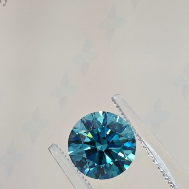 Lab Grown Blue Round Diamond IGI Certified