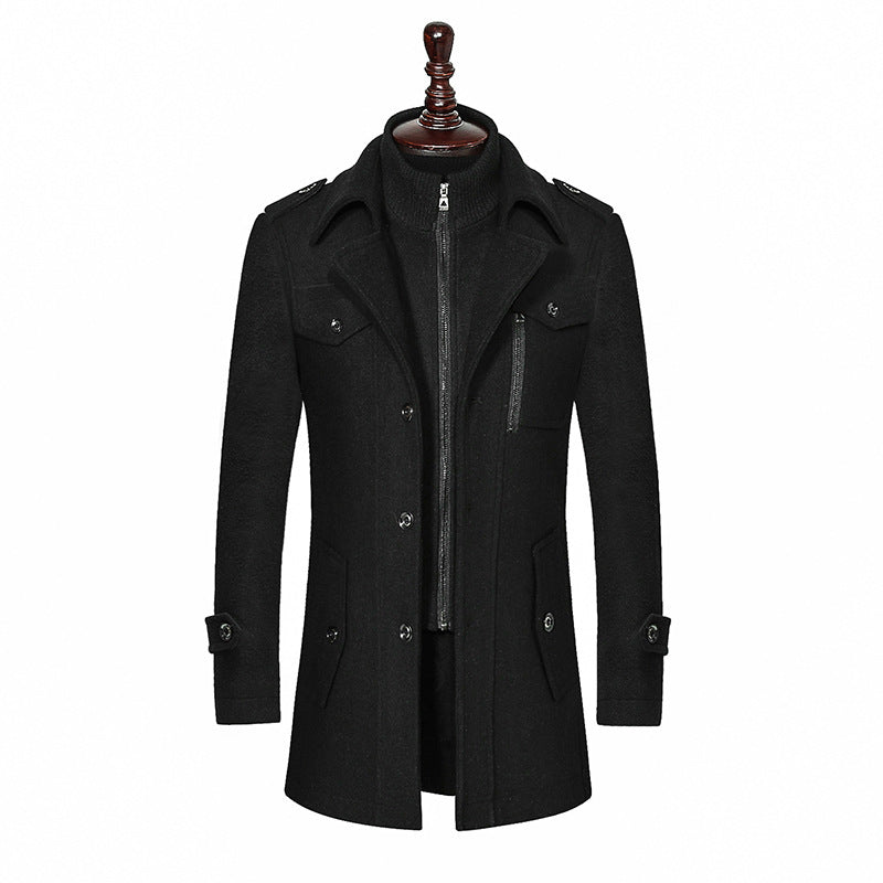 Men's business woolen coat