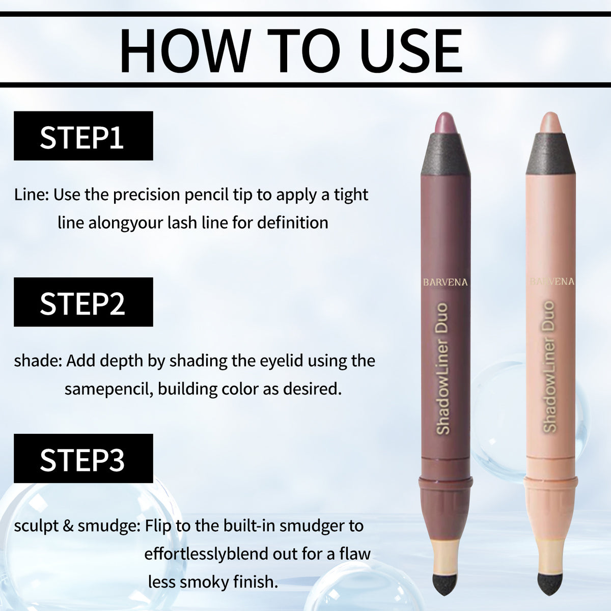 Two-in-one eyeliner pencil