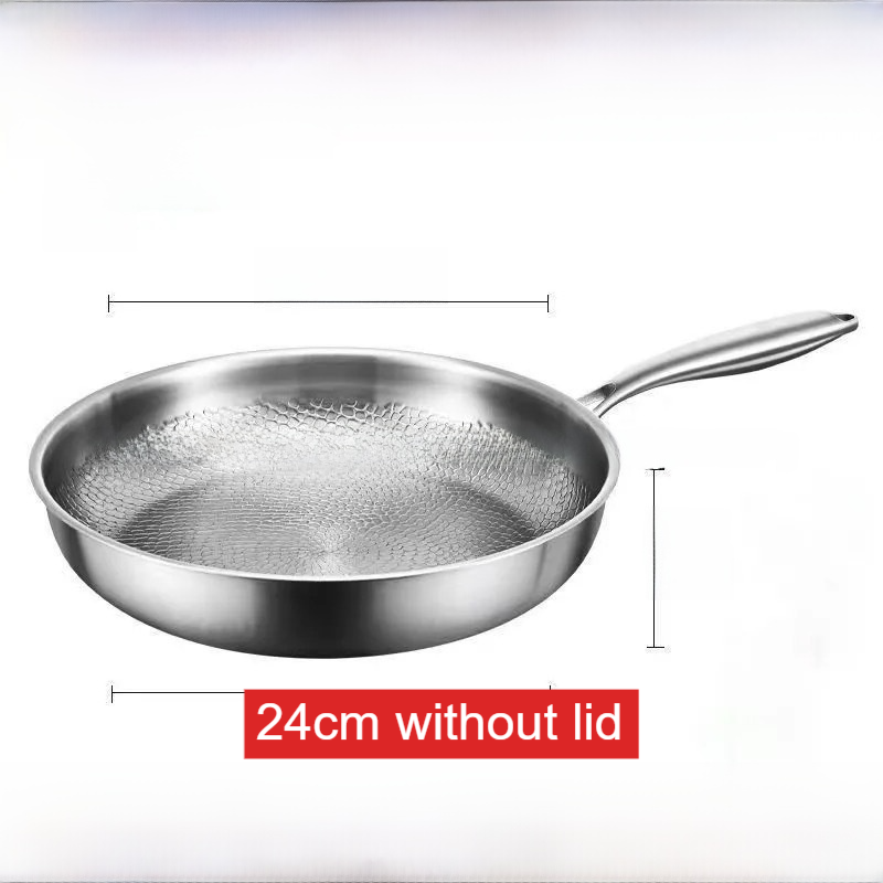 Titanium Hammered 304 Stainless Steel Non-Stick Frying Pan teemdrop
