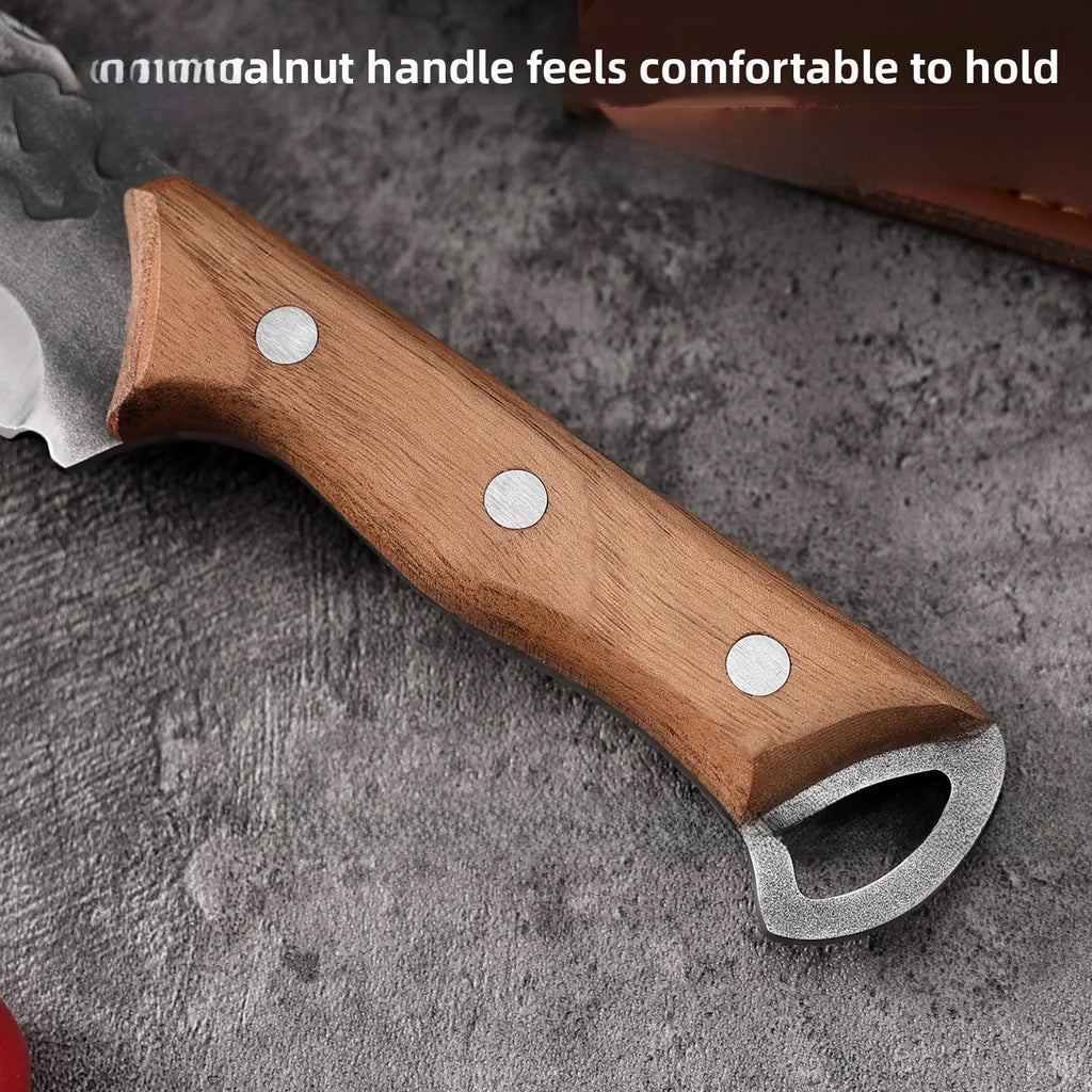 Hand-Forged Butcher Knife with Sheath