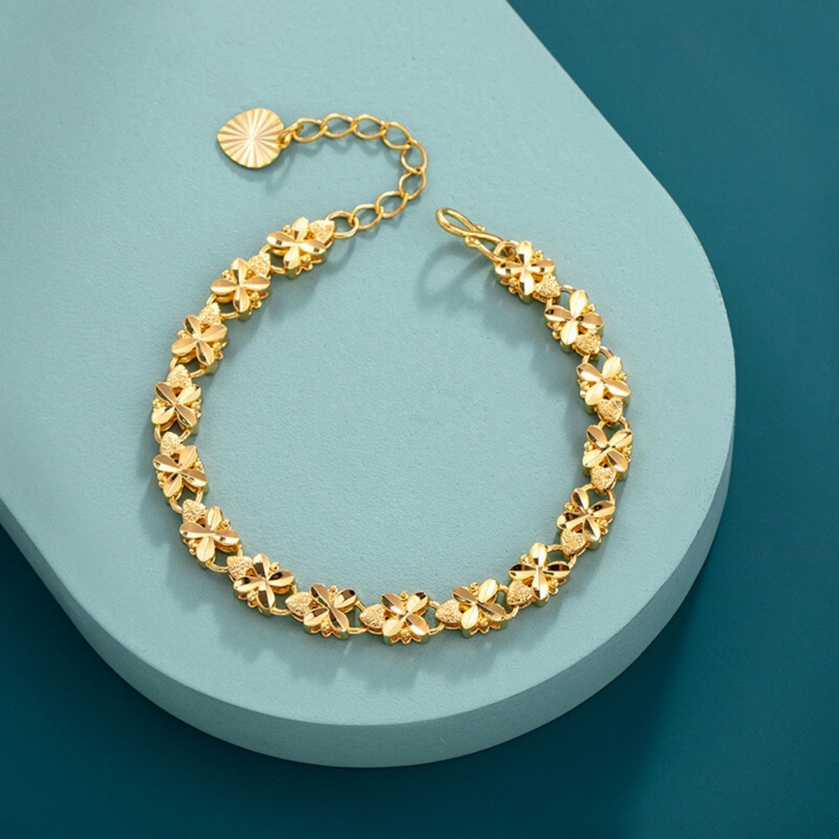 Women's Four-Leaf Clover Gold Plated Bracelet