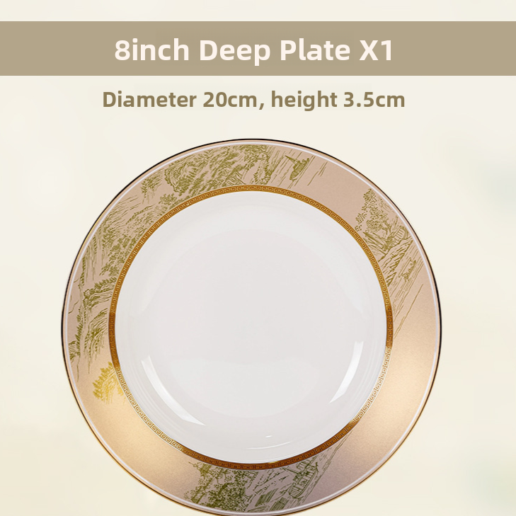 Floral-patterned tableware set