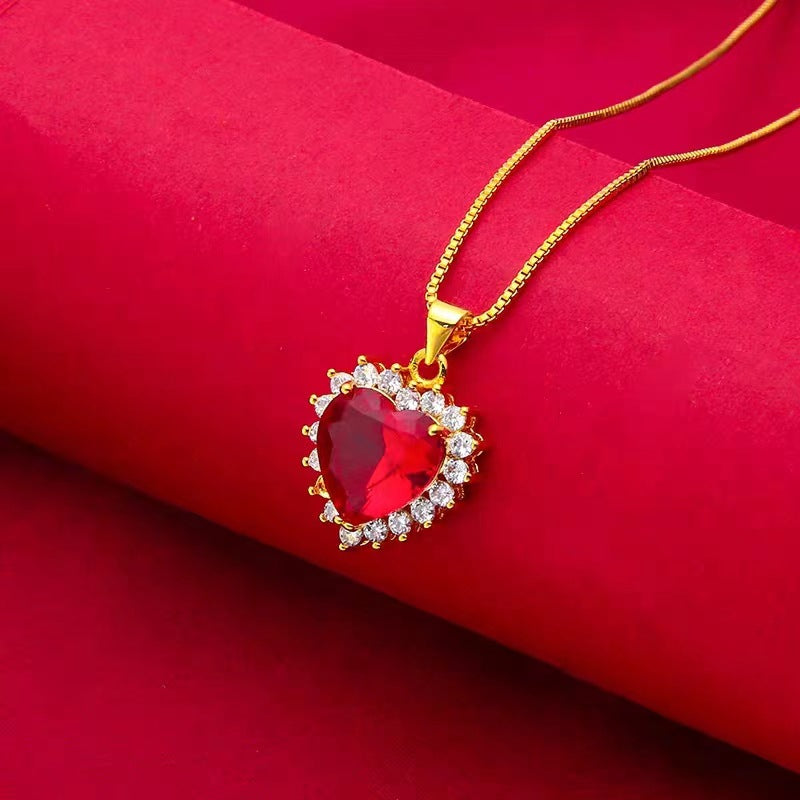 Titanium steel necklace pendant set with elegant design