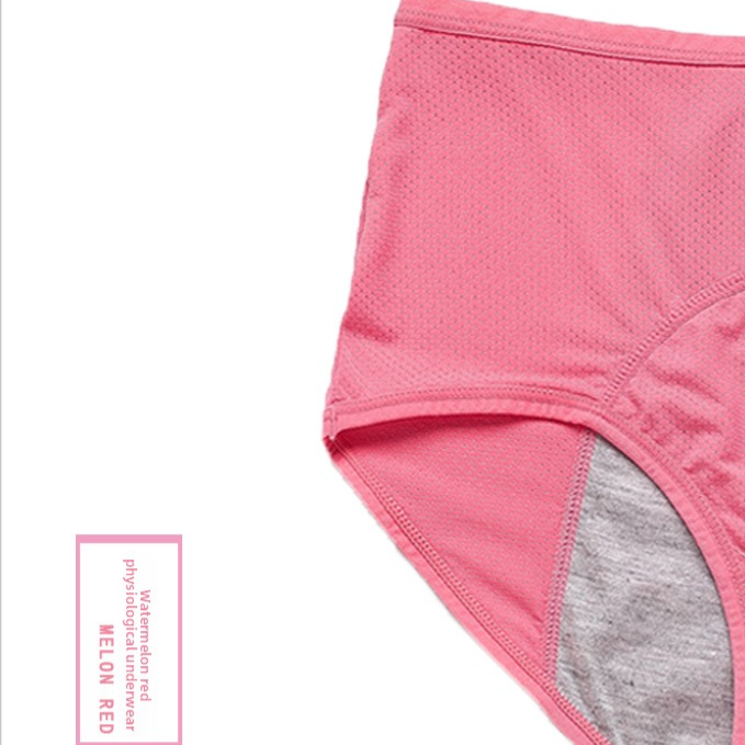 Ice Silk Women Leak Proof Menstrual Underwear Mid Waist Sanitary Panties