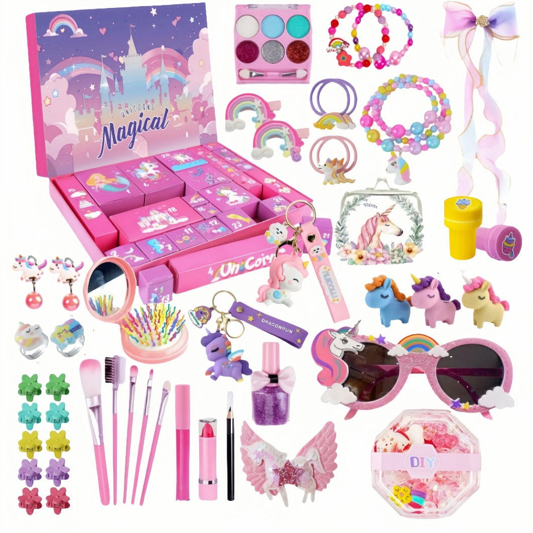 Unicorn blind box, pop-up toy, girl figurine pendant hair clip teemdrop