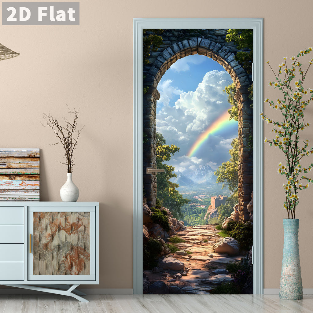 Creative Wooden Door Refurbished Door Stickers Wall Stickers teemdrop