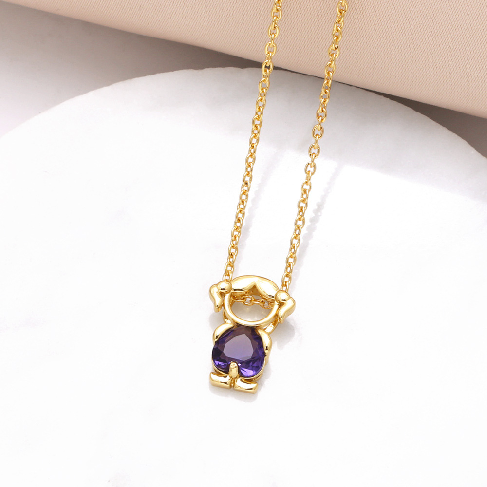 Hanging pendant necklace with hearts