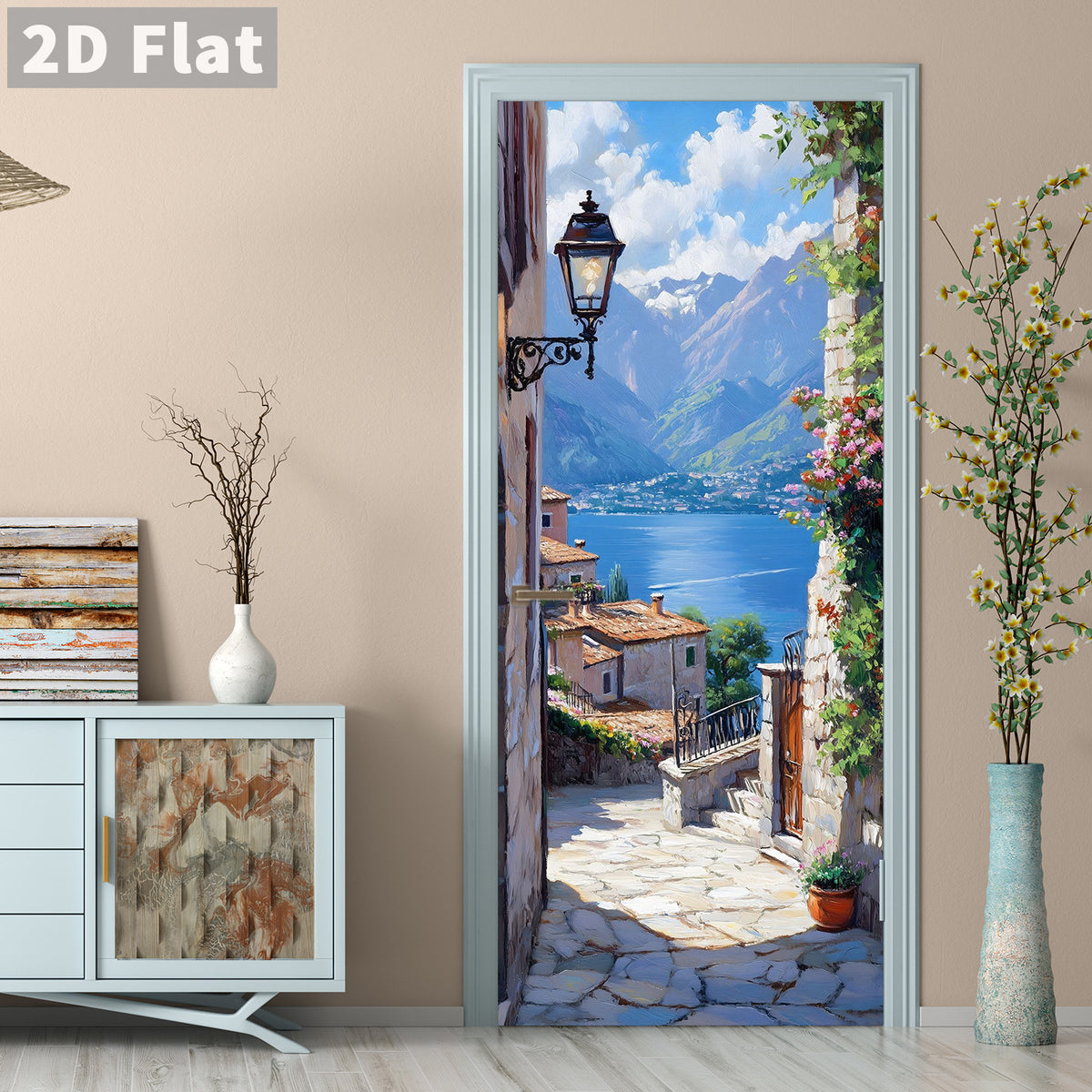 Creative Wooden Door Refurbished Door Stickers Wall Stickers teemdrop