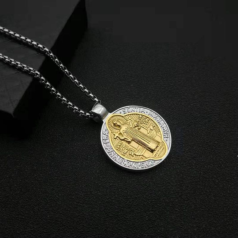 Retro Punk Style 316 Stainless Steel Asymmetric Pendant Necklace teemdrop