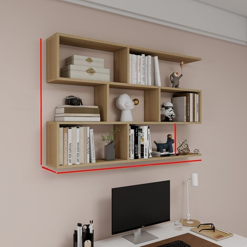 Modern 3-Tier Wall Mounted Particleboard Storage Shelf Rack teemdrop