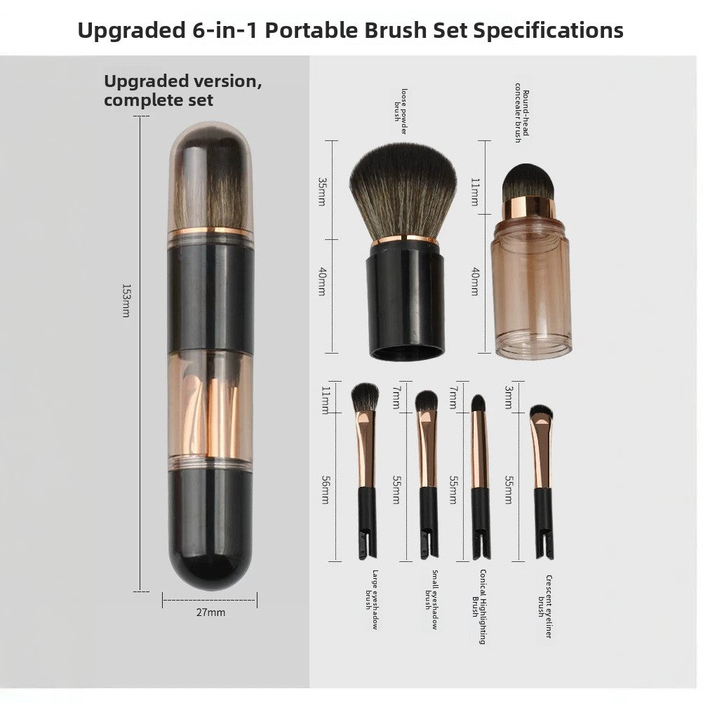 Capsule 6-in-1 Retractable Makeup Brush Set