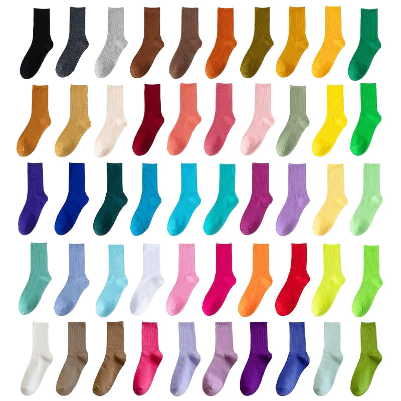 Unisex Combed Cotton Mid-Calf Socks teemdrop