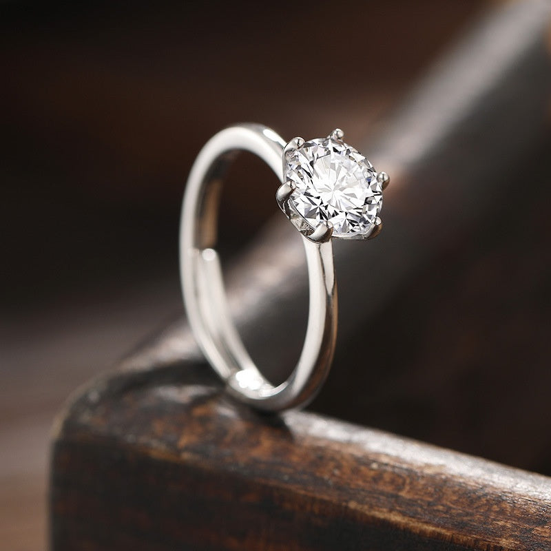 Adjustable Square Diamond Couple Rings Korean Style