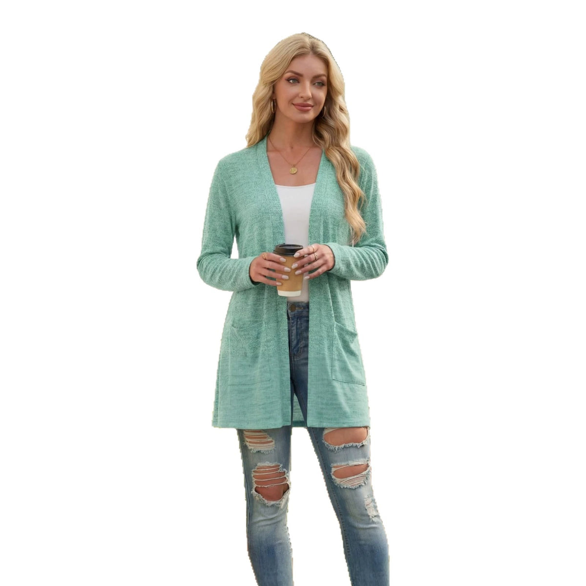 Long-sleeved knit sweater teemdrop