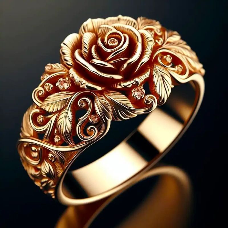 Rose Flower Ladies' Party Ring
