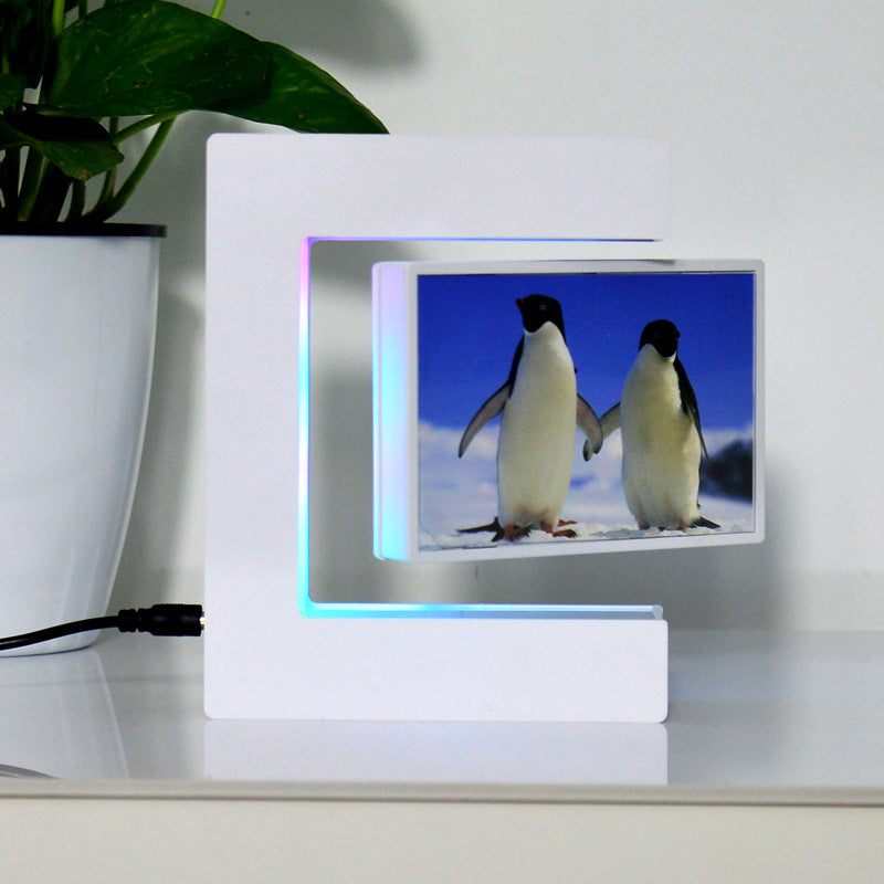 Magnetic Levitating LED Photo Frame Creative Floating Display Home Decor Gift teemdrop