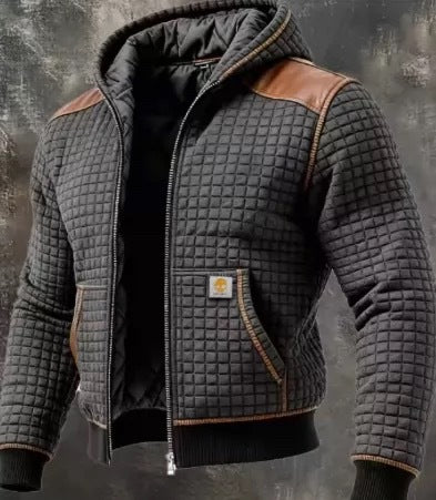 Men's Fleece Lined Hooded Zip Up Jacket Windproof Warm Winter Coat