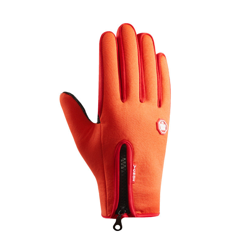 Winter Gloves Warm Touch Screen Men's Outdoor Sports Non-Slip Mountaineering Zipper Women's Ski Motorcycle Riding Gloves
