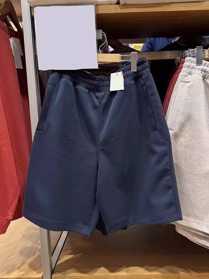 Men Women High Waist Elastic Waistband Cotton Blend Loose Fit Casual Sports Shorts teemdrop