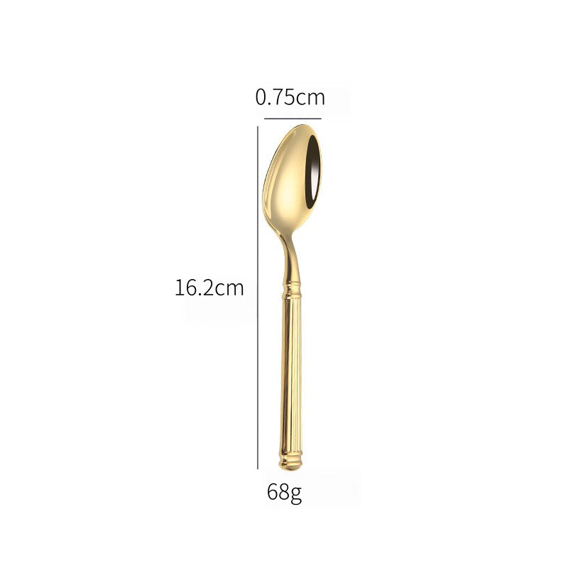 Stainless Steel Western Tableware Knife Fork Spoon Roman Column Design