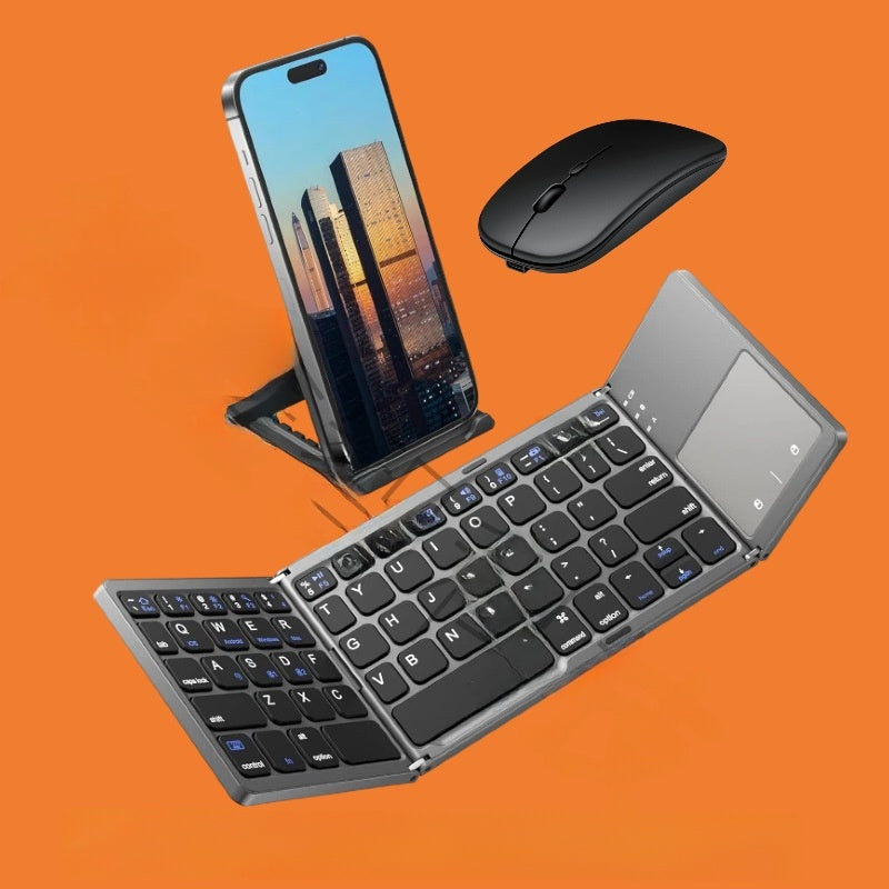 Foldable Bluetooth Keyboard with Touchpad and Mouse Set