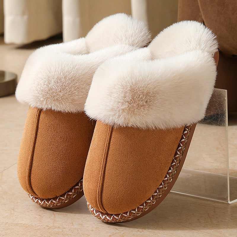 Warm Furry Home Slippers Unisex Anti-Slip Winter Cotton Slippers teemdrop