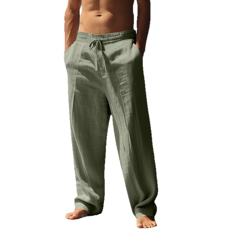 Men's Breathable Cotton-Linen Blend Straight-Leg Casual Summer Pants teemdrop