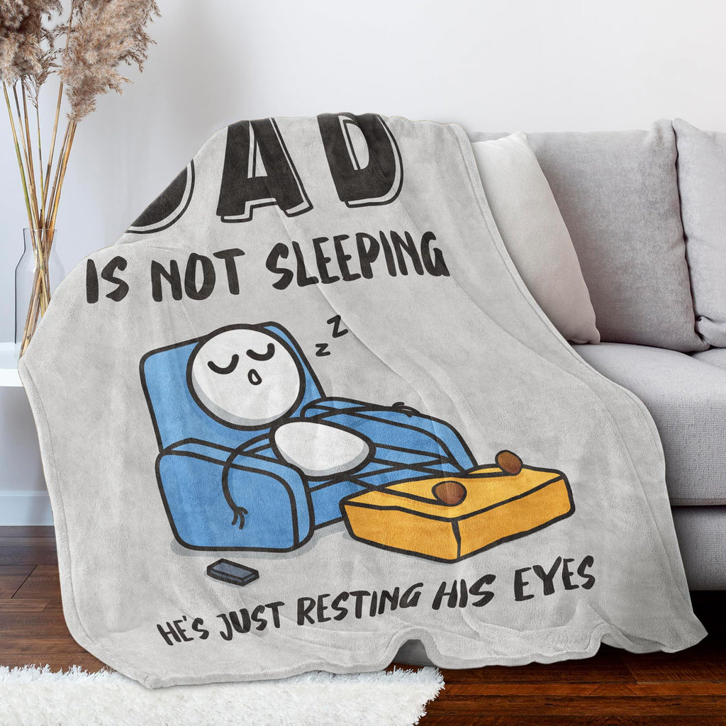 Dad-Themed Funny English Printed Flannel Blanket teemdrop