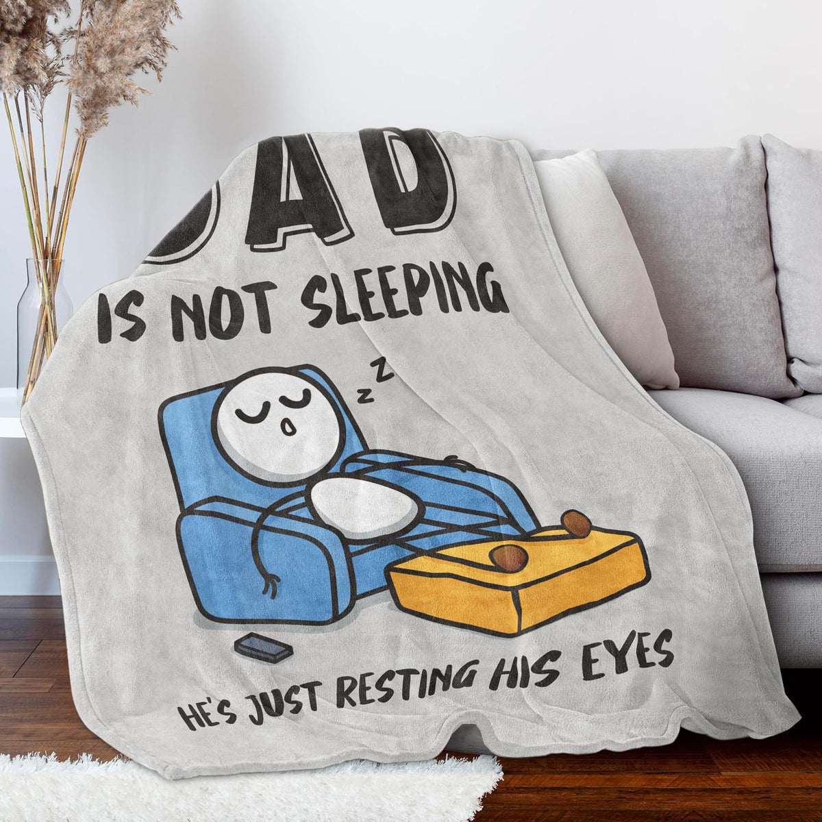 Dad-Themed Funny English Printed Flannel Blanket teemdrop