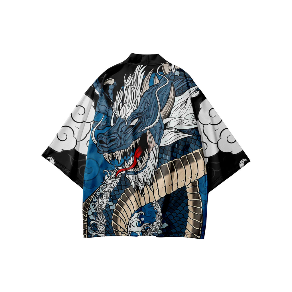 Traditional Print Open Front Cardigan Robe teemdrop