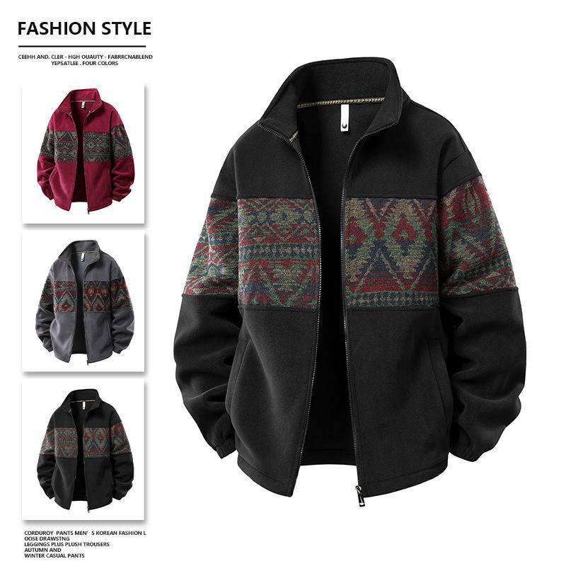 Men's Winter Fleece-Lined Rabbit Fur Hooded Pullover Sweatshirt