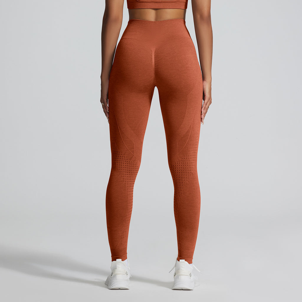 Women's Seamless Jacquard High-Waist Cropped Yoga Pants teemdrop