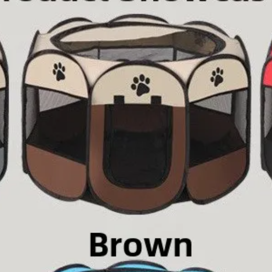 Foldable Waterproof Pet Tent Scratch-Resistant Cat Enclosure Breathable Paw Print Playpen