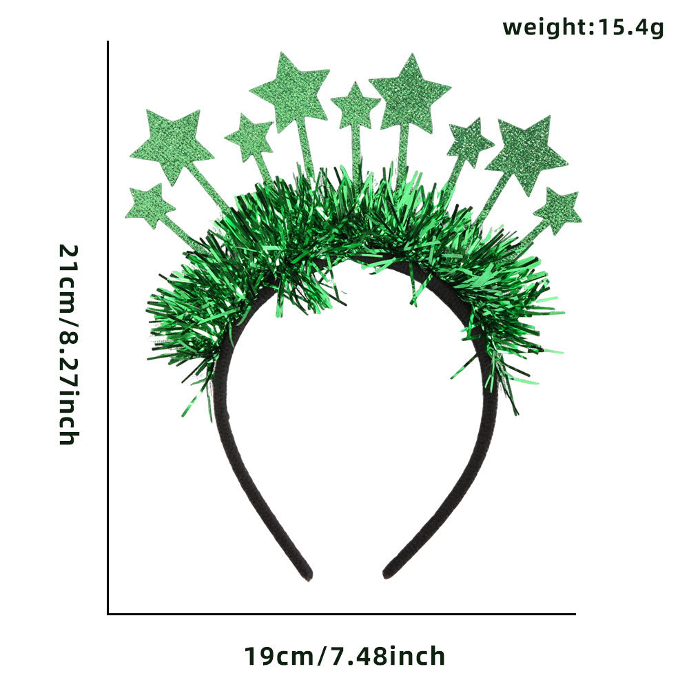 Festive Star Stripe Headband Merry Christmas
