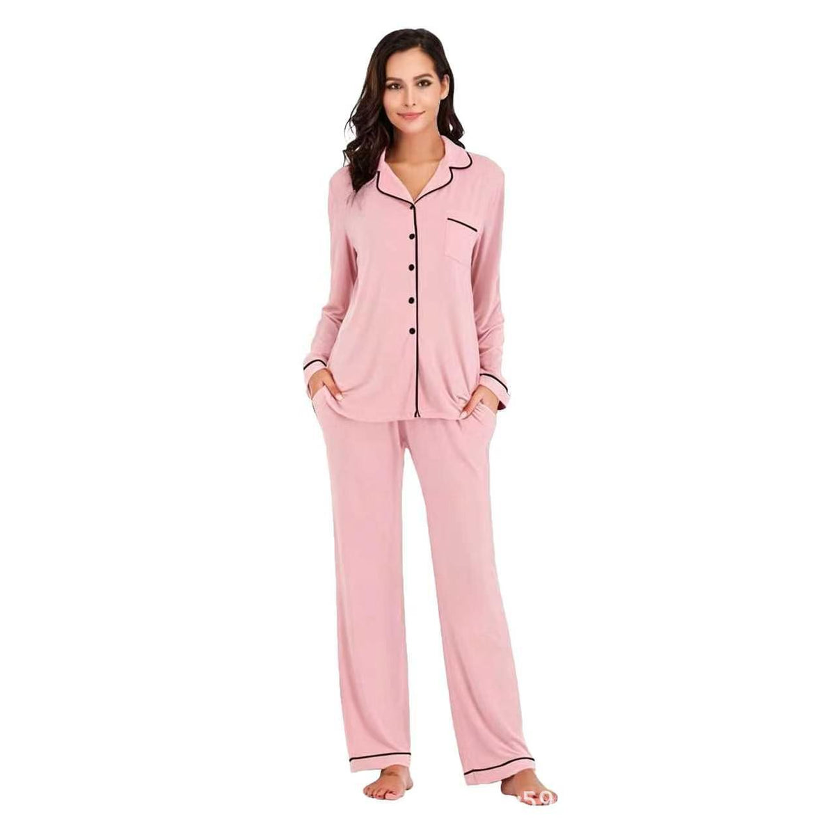 Women's cardigan long-sleeved long pants set pajamas teemdrop