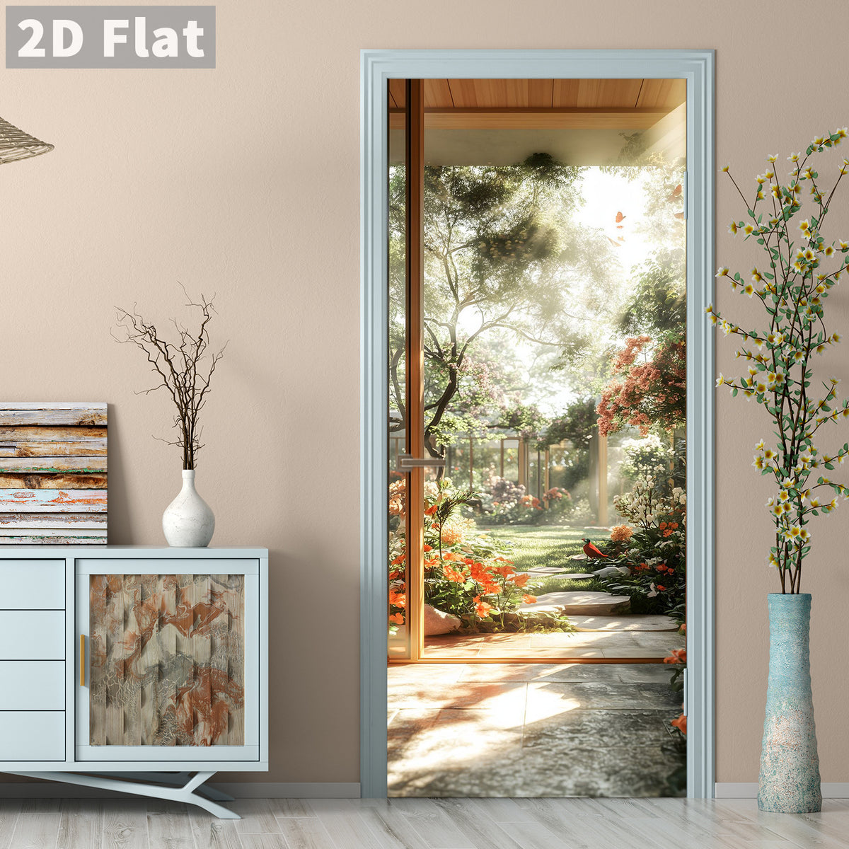 Creative Wooden Door Refurbished Door Stickers Wall Stickers teemdrop